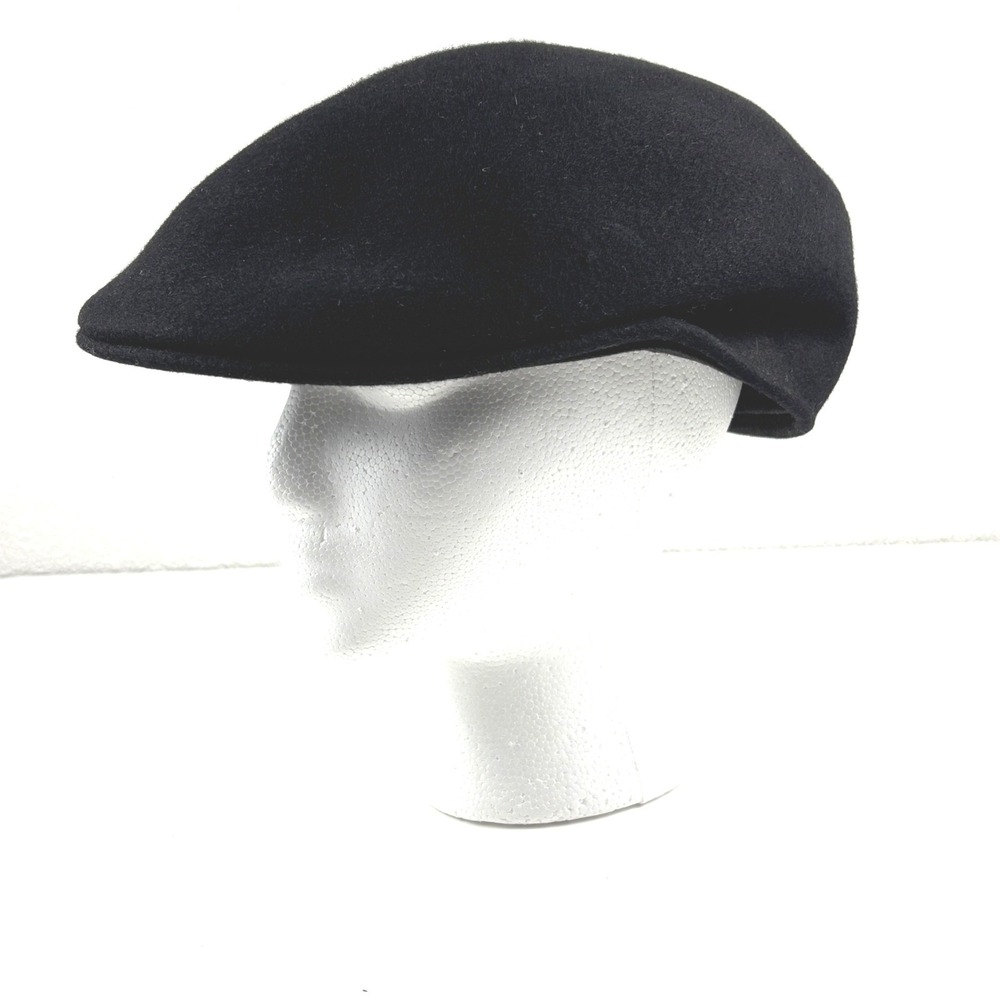Scala Flat Cap Mens One Size Black Wool Felt Ivy Driving Hat Newsboy Classic